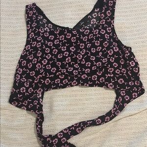 Lulu's Black and Pink Floral Top